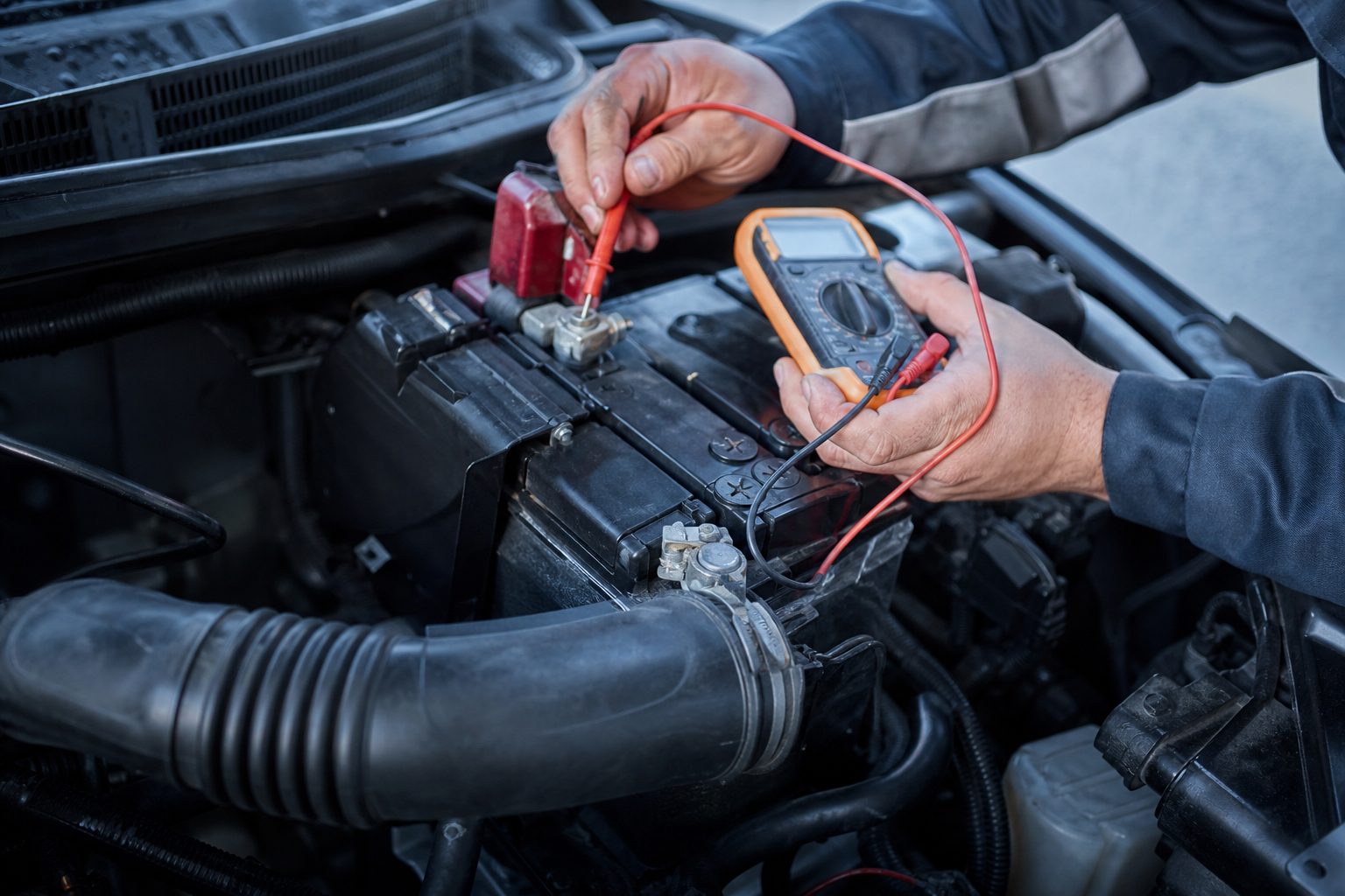 Testarea bateriei auto cu multimetru